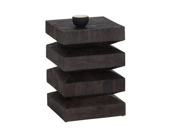 CORMAC END TABLE - DARK BROWN