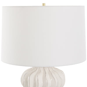 Wrenley Ridged White Table Lamp