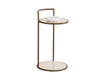 PARGA END TABLE - RUSTIC BRONZE - TRAVERTINE LOOK