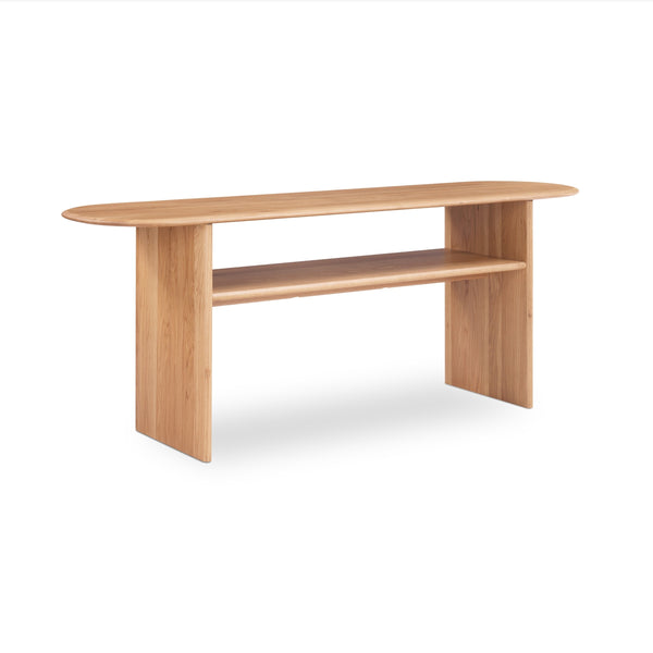 Ruby Console Table with Solid Oak and Open Shelf