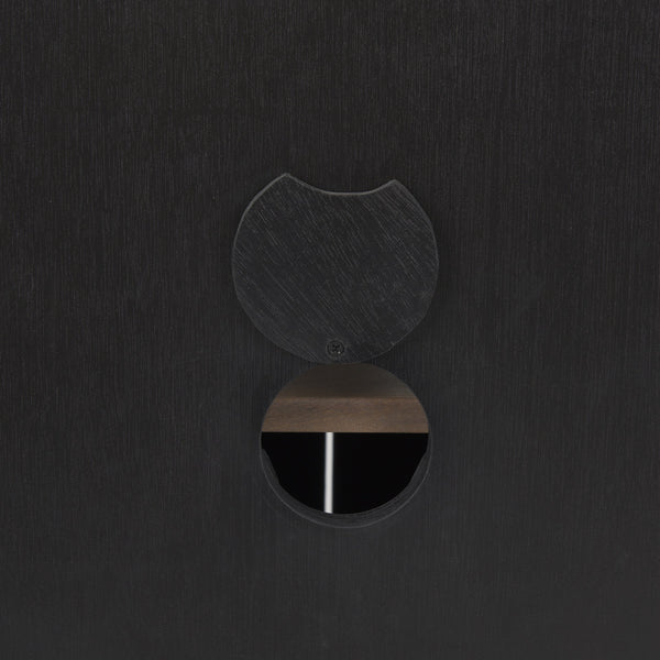 Sloan Black Wood W/Black Metal Frame Accent Cabinet