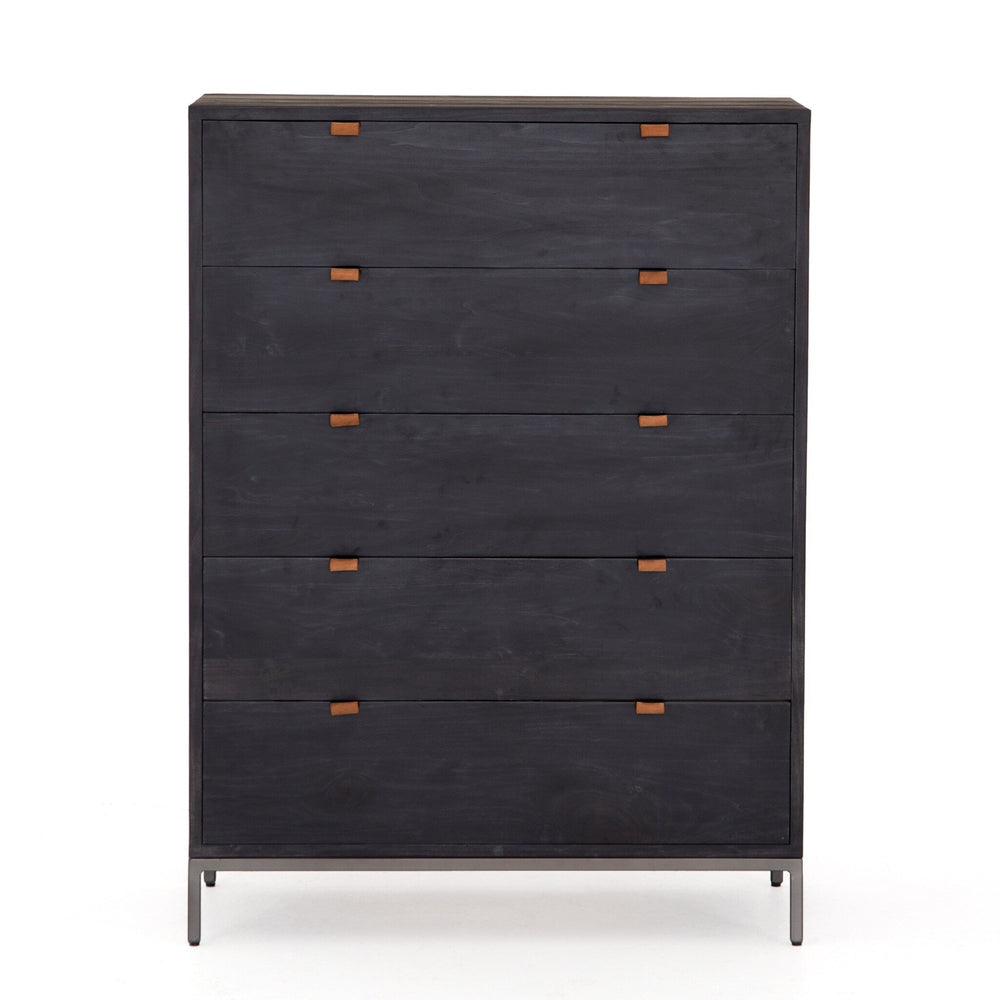 Trey 5 Drawer Dresser - Black Wash Poplar