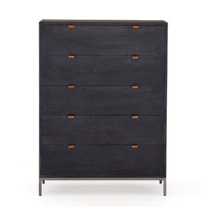 Trey 5 Drawer Dresser - Black Wash Poplar