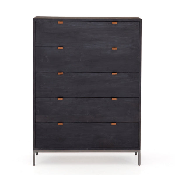 Trey 5 Drawer Dresser - Black Wash Poplar