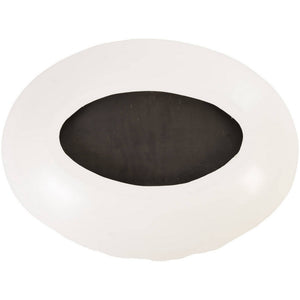 Broken Egg Mirror-White and Silver Leaf