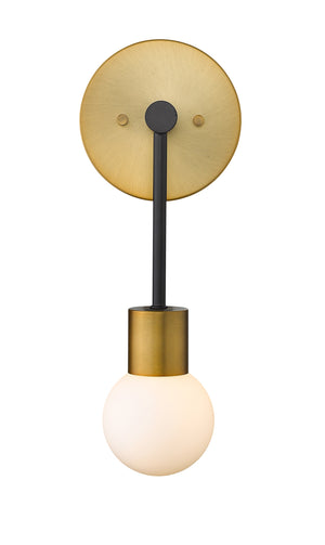 Neutra 1 Light Wall Sconce in Matte Black + Foundry Brass Finish