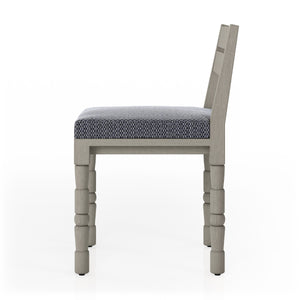 Waller Outdoor Dining Chair In Grey/Navy