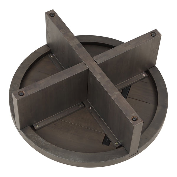 Moe's Folke Round Coffee Table in Dark Brown Oak