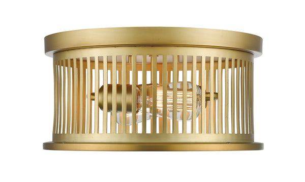 Camellia 2 Light Flush Mount in Brass Finish