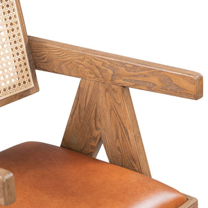 Douglas Leather Seat Dining Chair - Autumn Brown