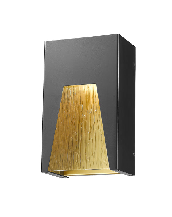 Millenial 1 Light Outdoor Wall Light in Black Gold Finish