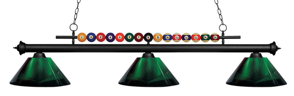 Shark 3 Light Billiard Light in Matte Black Finish