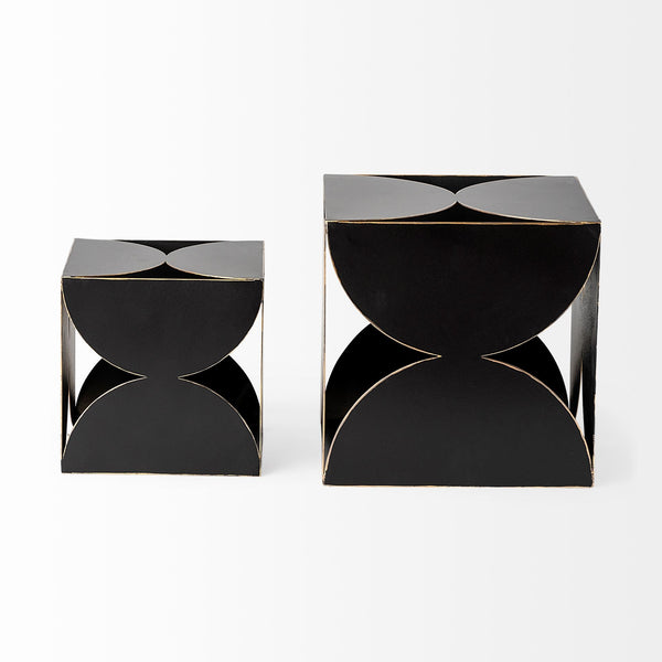 Darren (Large) 8L x 8W Black Metal Decorative Cube