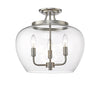 Joliet 3 Light Semi Flush Mount in Brushed Nickel Finish