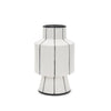 Dinah Small White w/ Black Stripes  Ceramic Vase