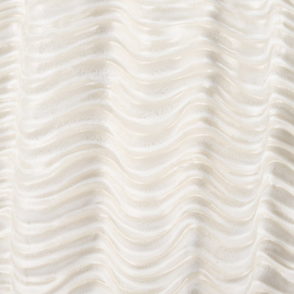 Velia Tall Seashell Sculptural Cream Glazed Ceramic Vase