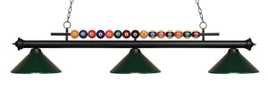 Shark 3 Light Billiard Light in Matte Black Finish