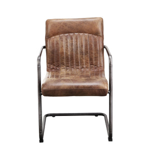 Ansel Arm Chair Set - Brown Leather & Iron