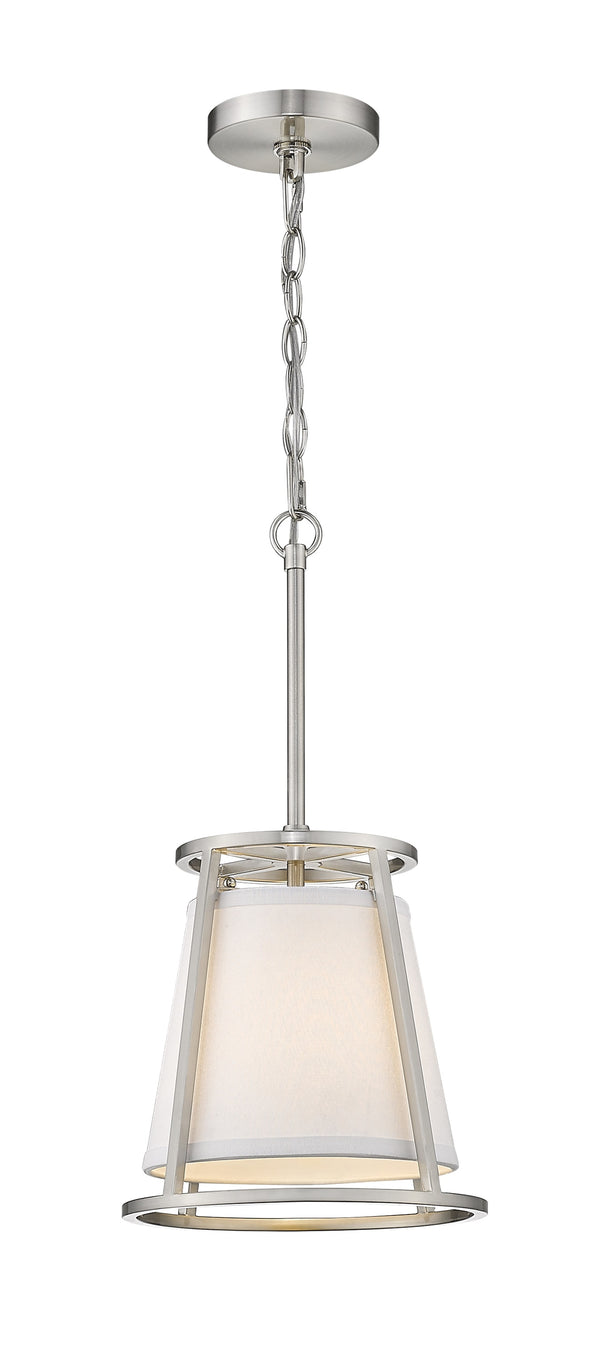 Lenyx Pendant 1 Light Mini Pendant in Brushed Nickel Finish