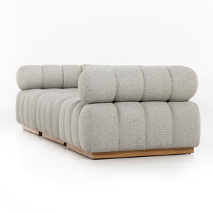 Roma Outdoor 3pc Sectional In Ash