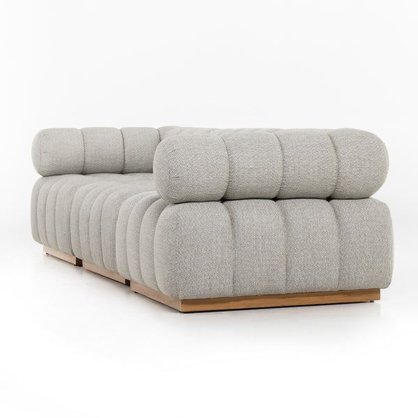 Roma Outdoor 3pc Sectional In Ash