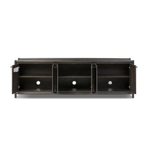 Glenview 6 Door Sideboard - Cracked Smoked Black Veneer