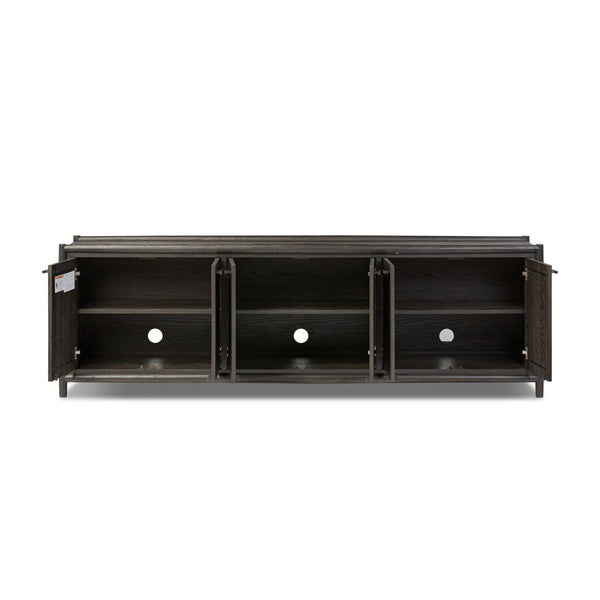 Glenview 6 Door Sideboard - Cracked Smoked Black Veneer
