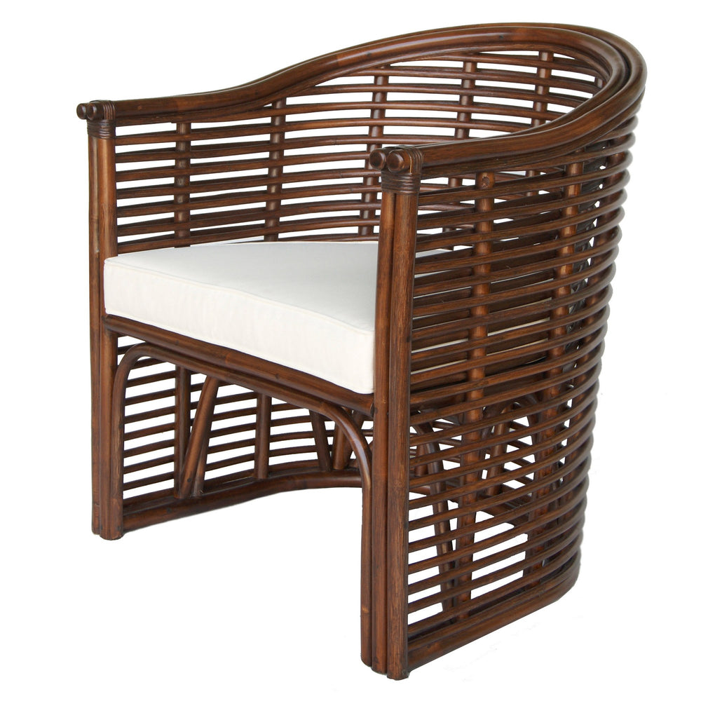 Knox Rattan Tub Arm Chair In Earth Tone Brown