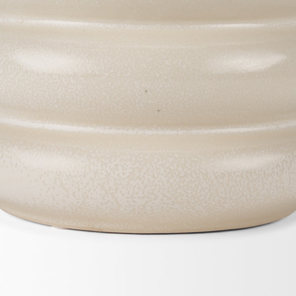 Twyla Tall Cream Glazed Ring Pot