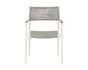 NAVA STACKABLE DINING ARMCHAIR - WHITE