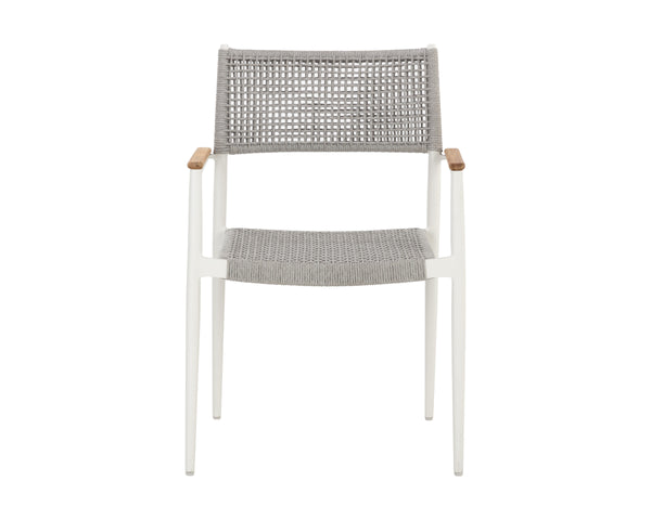 NAVA STACKABLE DINING ARMCHAIR - WHITE