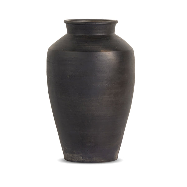 Kyland Vase In Aged Black Terracotta