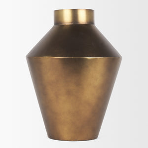 Perrin Large Brushed Gold Metal Decorative Vase