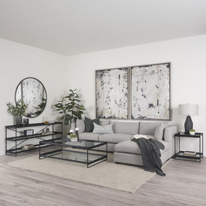 Trey Black Metal W/Glass Accent Table