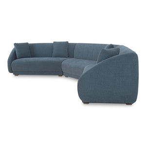 Moe's Fraser 3 Piece Modular Sectional in Deep Blue
