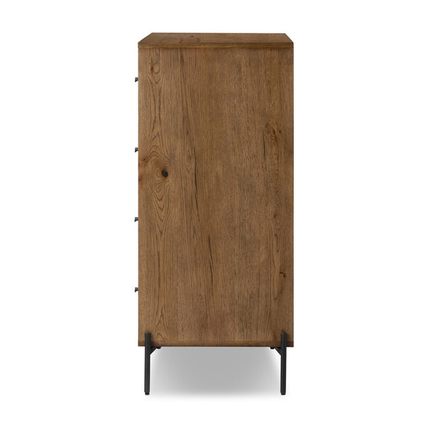 Eaton 5 Drawer Dresser - Amber Oak Resin