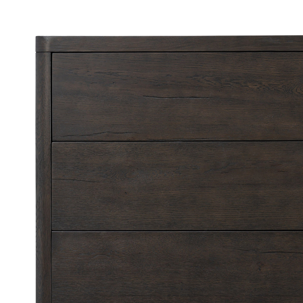 Noeline 6 Drawer Dresser In Smoked Black Oak Veneer