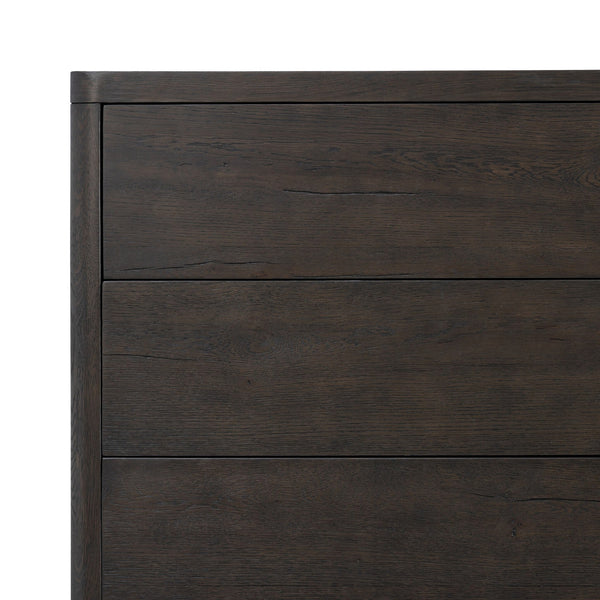 Noeline 6 Drawer Dresser In Smoked Black Oak Veneer