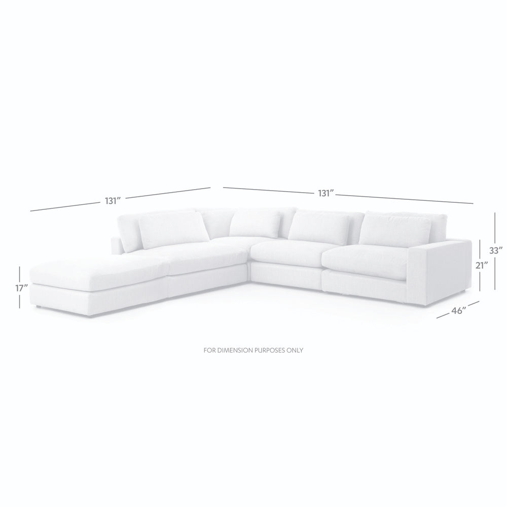 Bloor 4 Pc Raf Sectional with Ottoman in Essence