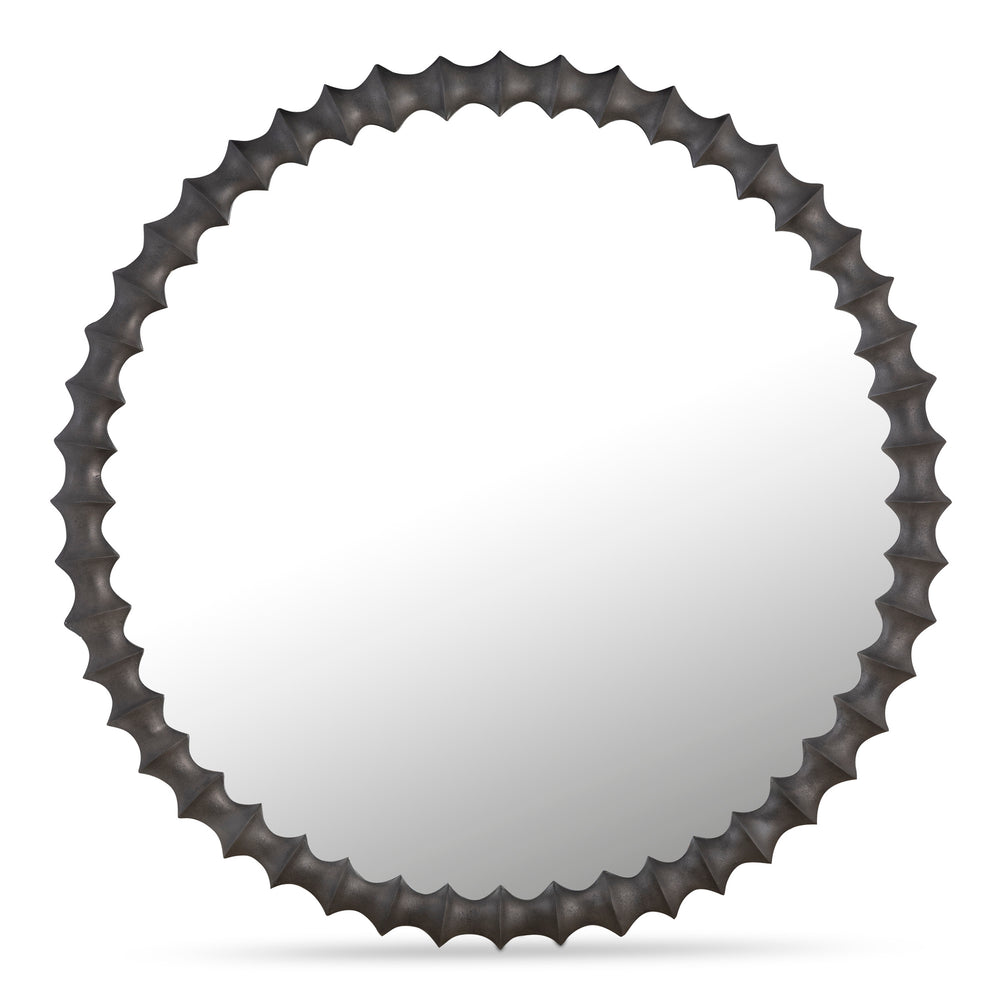 Whitby Mirror in Aged Black Cast Aluminum