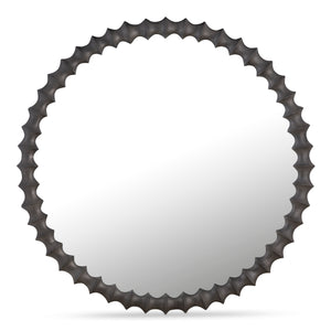 Whitby Mirror in Aged Black Cast Aluminum