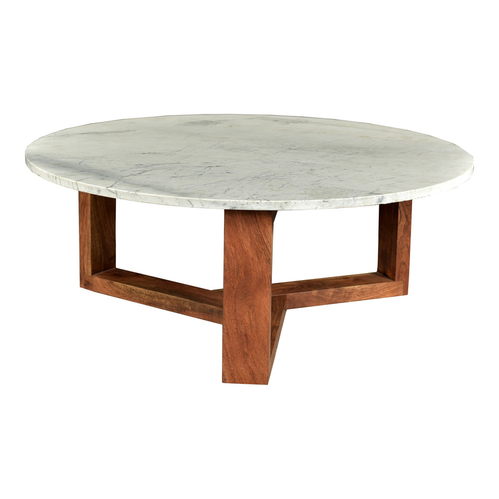 Moe's Jinxx Coffee Table White Marble & Acacia