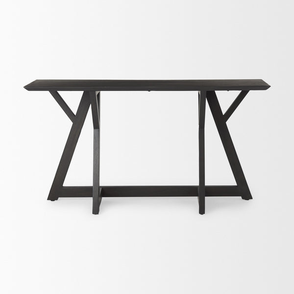 Jennings 54.0L x 16.0W x 29.5H Dark Brown Wood Console Table