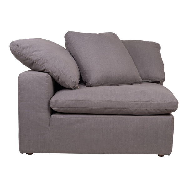Moe's Clay Corner Chair Light Grey Fabric