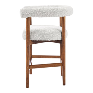 Keanu Boucle Counter Stool Brown Legs, Stanton Beige 