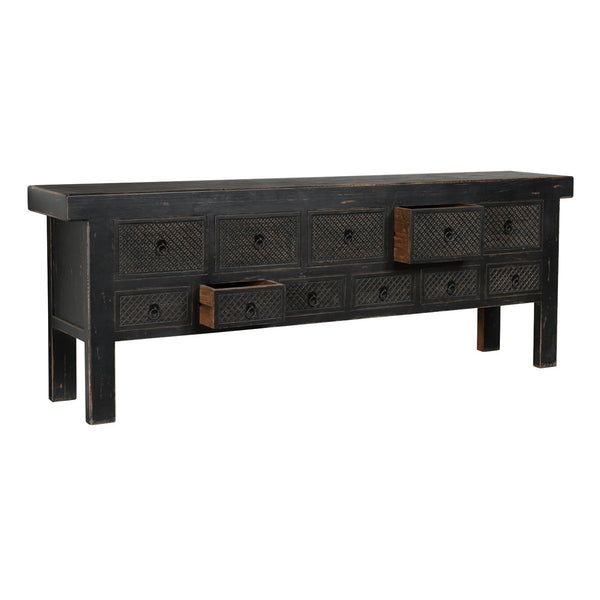 Lahey Solid Wood 11-Drawer Console Table