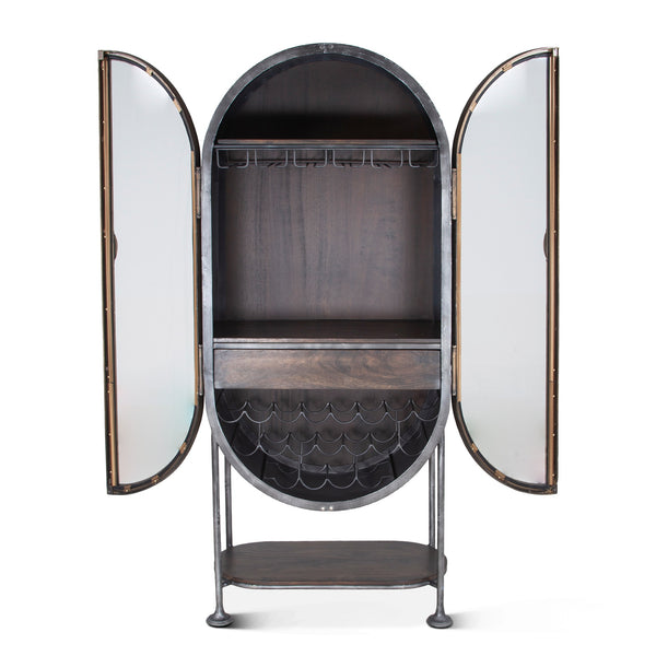 Bowery Tall Oval Bar Cabinet