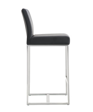 Denmark Black Stainless Steel Counter Stool (Set of 2)