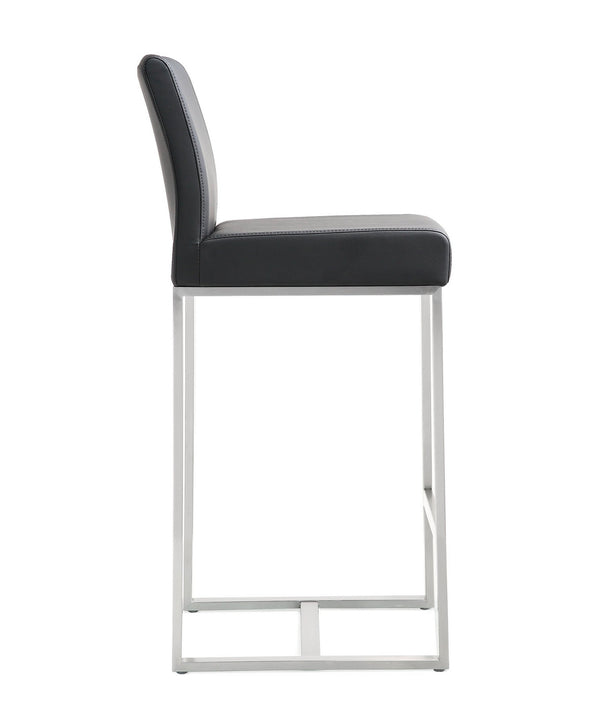Denmark Black Stainless Steel Counter Stool (Set of 2)