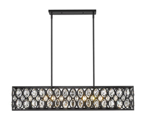 Dealey 7 Light Chandelier in Matte Black Finish